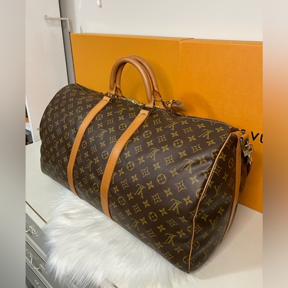 ❌SOLD❌ 🌸KEEPALL BANDOULIERE 55 TRAVEL BAG MONOGRAM - Picture 6 of 16